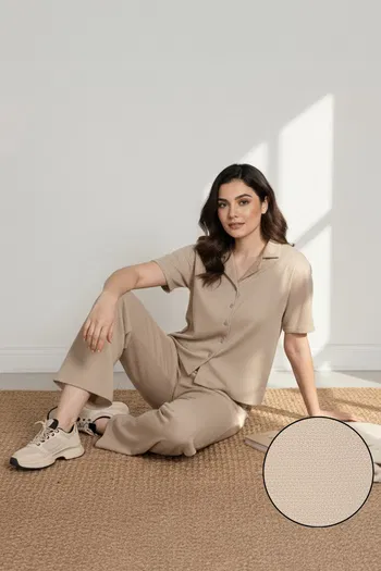 Buy Zivame 2 Mile Fashion Knit Cotton Loungewear Set - Oyster Gray